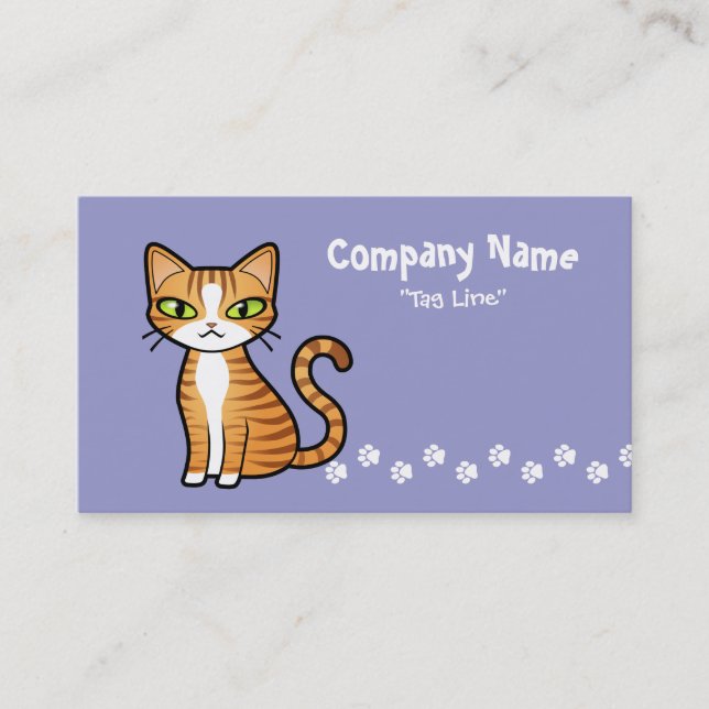 Tarjeta De Visita Diseñe su propio gato del dibujo animado (Anverso)