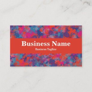 Tarjeta De Visita Diseño abstracto de gotas rojas, azules y rosas mo
