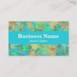 Tarjeta De Visita Diseño abstracto de gotas verdes y amarillas moder