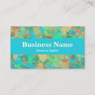 Tarjeta De Visita Diseño abstracto de gotas verdes y amarillas moder