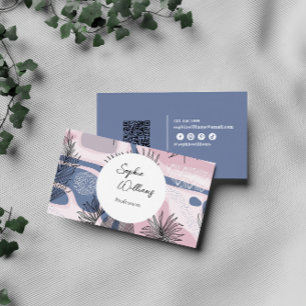 Tarjeta De Visita Diseño abstracto elegante con código QR