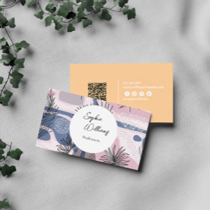 Tarjeta De Visita Diseño abstracto elegante con código QR