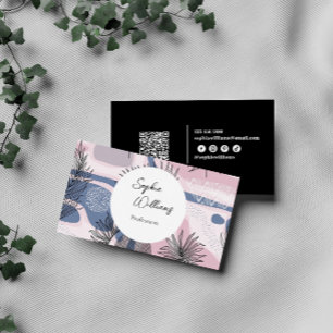 Tarjeta De Visita Diseño abstracto elegante con código QR