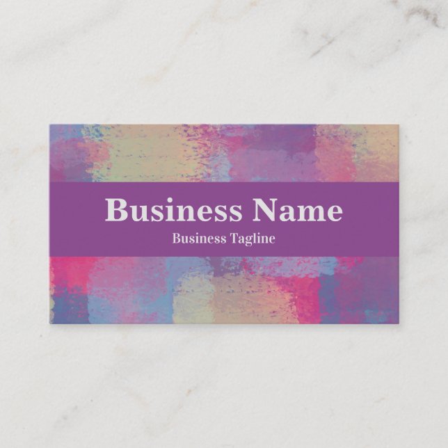 Tarjeta De Visita Diseño abstracto moderno de mosaico rosa y morado (Anverso)