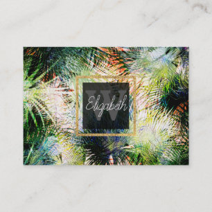 Tarjeta De Visita Diseño abstracto tropical de las hojas de palma