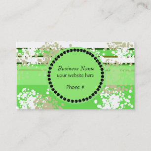 Tarjeta De Visita Diseño abstracto verde y blanco