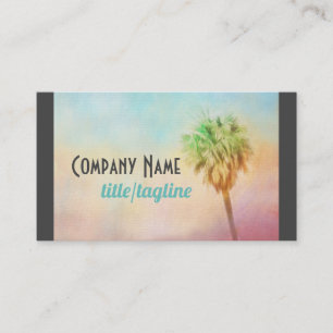 Tarjeta De Visita diseño acuático de la naturaleza de la palmera tro