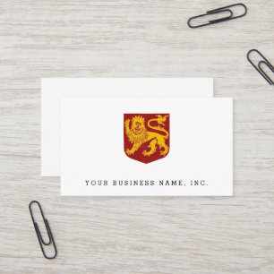 Tarjeta De Visita Diseño Antiguo de León Rampante Heráldico