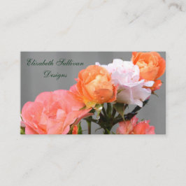 Tarjeta De Visita Diseño Apricot Rosa Floral Belleza Personal