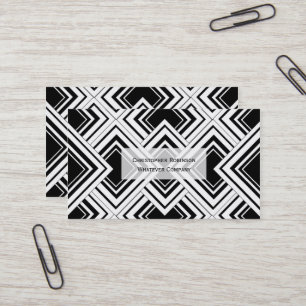 Tarjeta De Visita Diseño Art Deco Negro Y Blanco