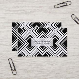 Tarjeta De Visita Diseño Art Deco Negro Y Blanco