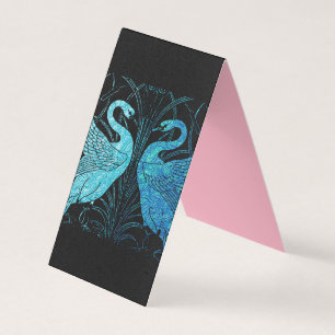 Tarjeta De Visita diseño Art Nouveau elegante, verde azulado metálic