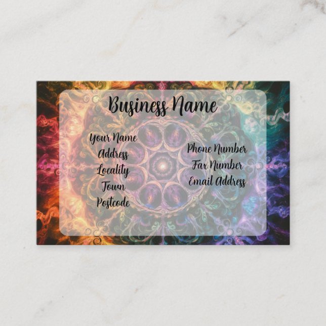 Tarjeta De Visita Diseño artístico abstracto del fuego del arcoiris (Anverso)