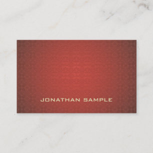 Tarjeta De Visita Diseño artístico elegante de moda de Damasco Rojo