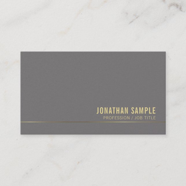 Tarjeta De Visita Diseño artístico Gold Script Lujo moderno (Anverso)