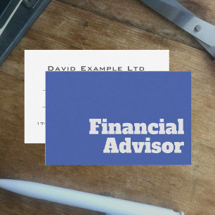 Tarjeta De Visita Diseño audaz y claro - Asesor financiero
