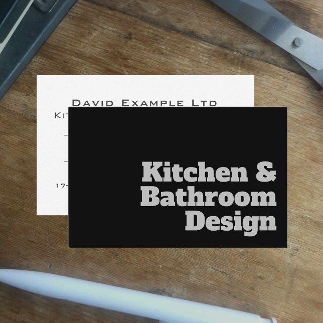 Tarjeta De Visita Diseño audaz y claro de cocina y baño (Subido por el creador)