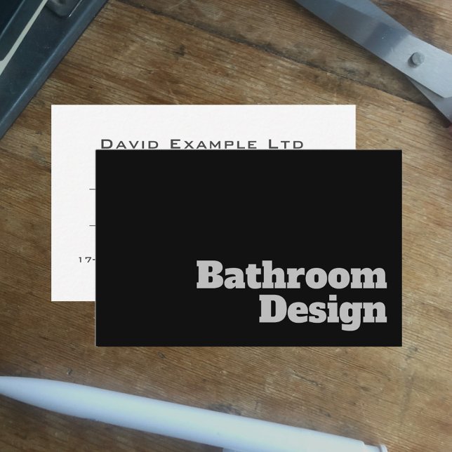 Tarjeta De Visita Diseño audaz y transparente del cuarto de baño (Subido por el creador)