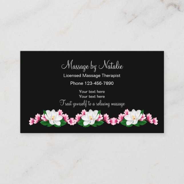 Tarjeta De Visita Diseño autorizado de la belleza del terapeuta del (Anverso)