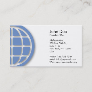 Tarjeta De Visita Diseño azul del globo