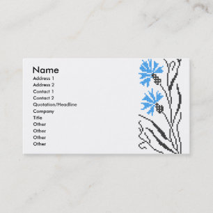 Tarjeta De Visita Diseño azul del punto de cruz del Cornflower