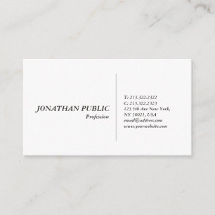 Tarjeta De Visita Diseño blanco simple profesional moderno elegante