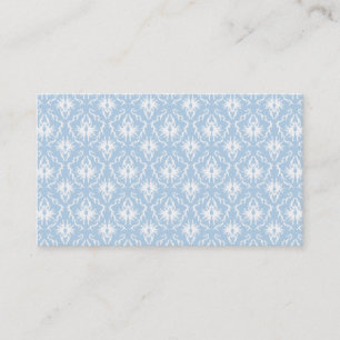 Tarjeta De Visita Diseño blanco y azul claro del damasco