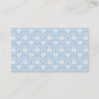 Tarjeta De Visita Diseño blanco y azul claro del damasco