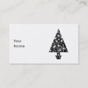 Tarjeta De Visita Diseño blanco y negro del árbol de navidad