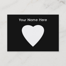 Tarjeta De Visita Diseño blanco y negro del corazón del amor