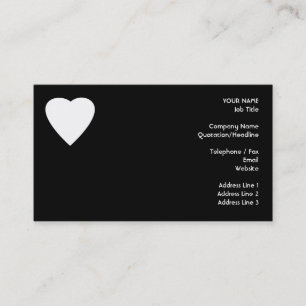 Tarjeta De Visita Diseño blanco y negro del corazón del amor