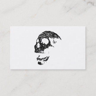 Tarjeta De Visita Diseño blanco y negro del cráneo