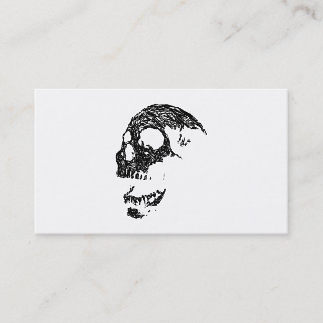 Tarjeta De Visita Diseño blanco y negro del cráneo (Anverso)