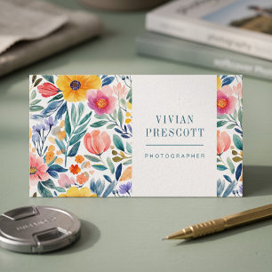 Tarjeta De Visita Diseño Botánico Moderno de Acuarela