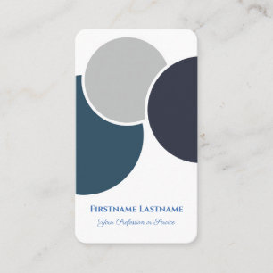 Tarjeta De Visita Diseño circular gris azul círculos abstractos