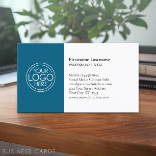 Tarjeta De Visita Diseño Clásico con Logo e Información de Contacto