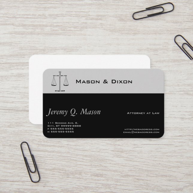 Tarjeta De Visita Diseño Clásico de Balanza de Justicia Mecánica (Anverso/Reverso In Situ)