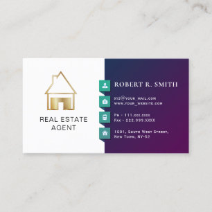 Tarjeta De Visita Diseño clásico de Real Estate Agent