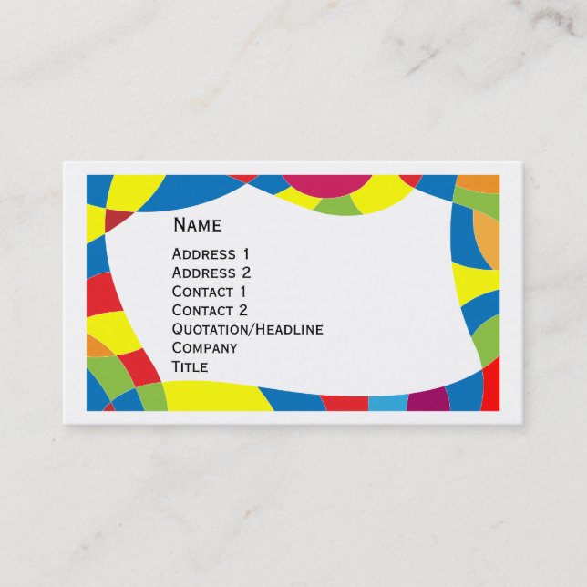 Tarjeta De Visita Diseño colorido (Anverso)