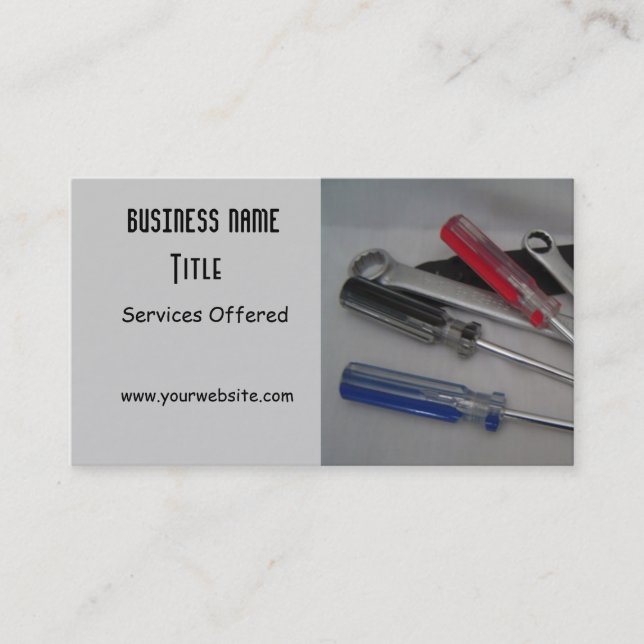 Tarjeta De Visita Diseño comercial de reparación de Handyman (Anverso)