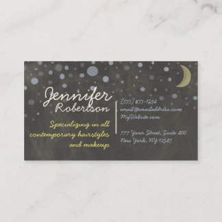 Tarjeta De Visita Diseño con las estrellas, luna, tiza coloreada de