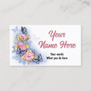Tarjeta De Visita Diseño con rosas rosa