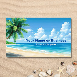 Tarjeta De Visita Diseño costero de palmeras de playa tropical