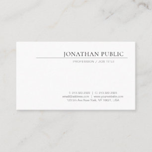 Tarjeta De Visita Diseño creativo de diseño limpio blanco a la mod