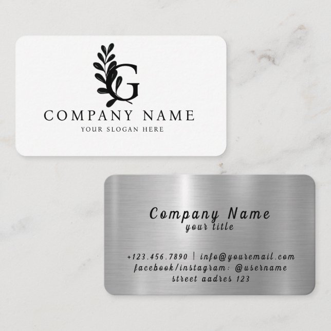 Tarjeta De Visita Diseño creativo de letras iniciales G vectoriales  (Anverso / Reverso)