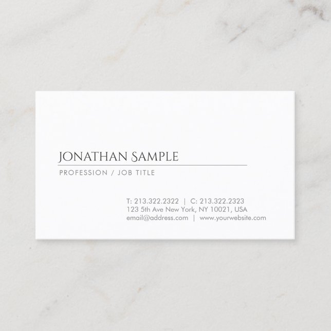 Tarjeta De Visita Diseño creativo limpio profesional estilo sencillo (Anverso)