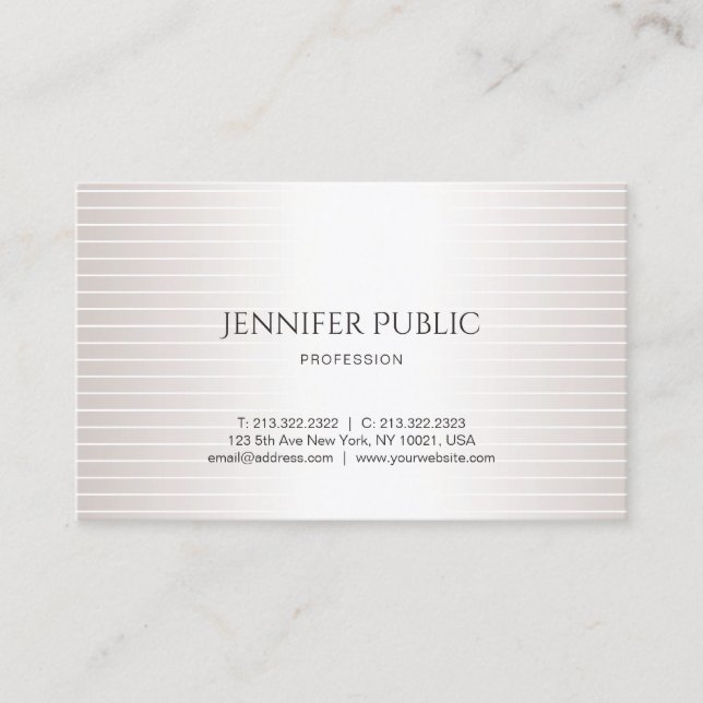 Tarjeta De Visita Diseño creativo moderno de la plancha Faux Silver  (Anverso)