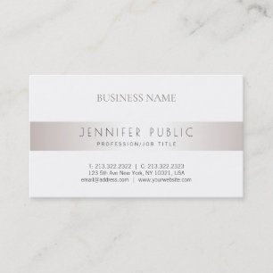 Tarjeta De Visita Diseño creativo moderno estilo elegante Faux Silve