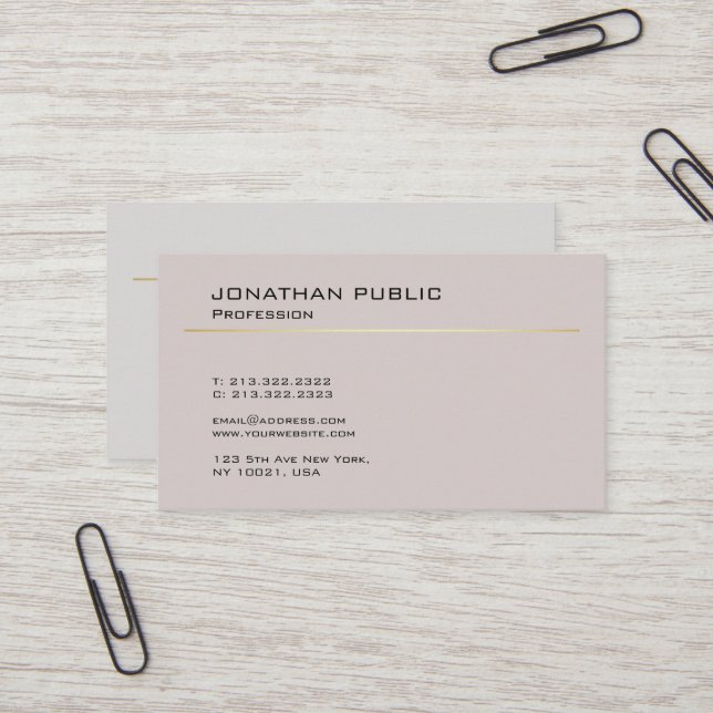Tarjeta De Visita Diseño creativo moderno Minimalismo de lujo sencil (Anverso/Reverso In Situ)
