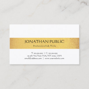 Tarjeta De Visita Diseño creativo moderno simple dorado look moda